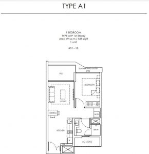 peak-residence-floor-plan-1-bedroom-type-a1-singapore