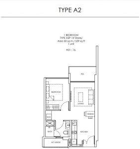 peak-residence-floor-plan-1-bedroom-type-a2-singapore